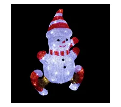 Best Sale FEERIC LIGHTS AND CHRISTMAS Déco Lumineuse Bonhomme De Neige En Patin 60 Led Blanc Froid H 50 Cm