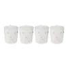 Best Sale FEERIC LIGHTS AND CHRISTMAS Lot De 4 Bougies Votive Blanc Etoiles Et Paillettes D 4 Cm