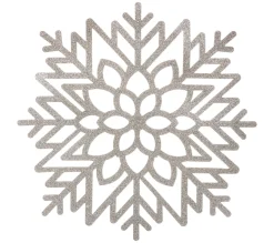 New FEERIC LIGHTS AND CHRISTMAS Set De Table De Noël Design Flocon - Diam. 42 Cm - Argent