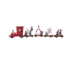 Store FEERIC LIGHTS AND CHRISTMAS Déco De Noël Petit Train Avec 4 Wagons En Bois L 44.5 Cm