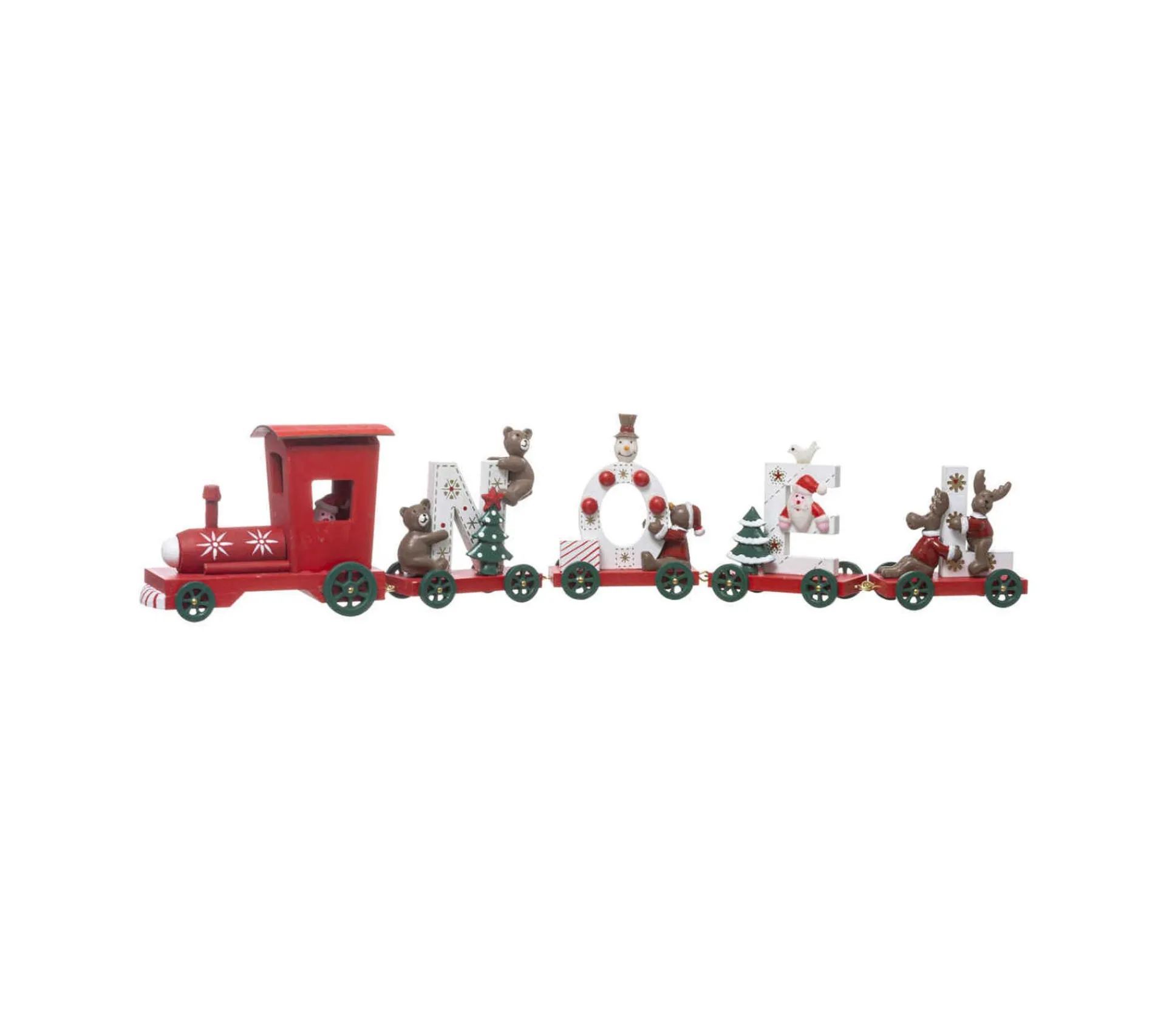 Store FEERIC LIGHTS AND CHRISTMAS Déco De Noël Petit Train Avec 4 Wagons En Bois L 44.5 Cm