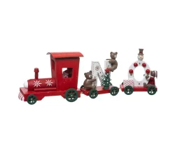 Store FEERIC LIGHTS AND CHRISTMAS Déco De Noël Petit Train Avec 4 Wagons En Bois L 44.5 Cm