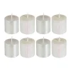 Clearance FEERIC LIGHTS AND CHRISTMAS Lot De 8 Bougies Votive Metallise Et Paillete Blanc D 4 Cm