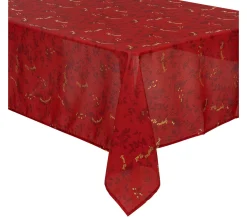Discount FEERIC LIGHTS AND CHRISTMAS Nappe Anti-Taches Rouge Imprime Joyeux Noël Dore 140 X 360 Cm