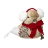 Store FEERIC LIGHTS AND CHRISTMAS Déco De Noël Oiseau Beige Avec Cache Oreilles H 31 Cm