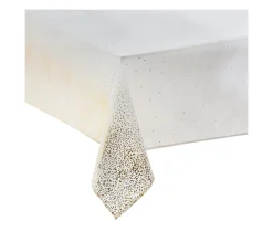 Flash Sale FEERIC LIGHTS AND CHRISTMAS Nappe En Coton Et Polyester Blanc Imprime Leopard Dore 140 X 360 Cm