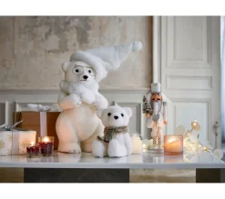 Best Sale * Figurine Ours Lunette H38 Cm Blanc
