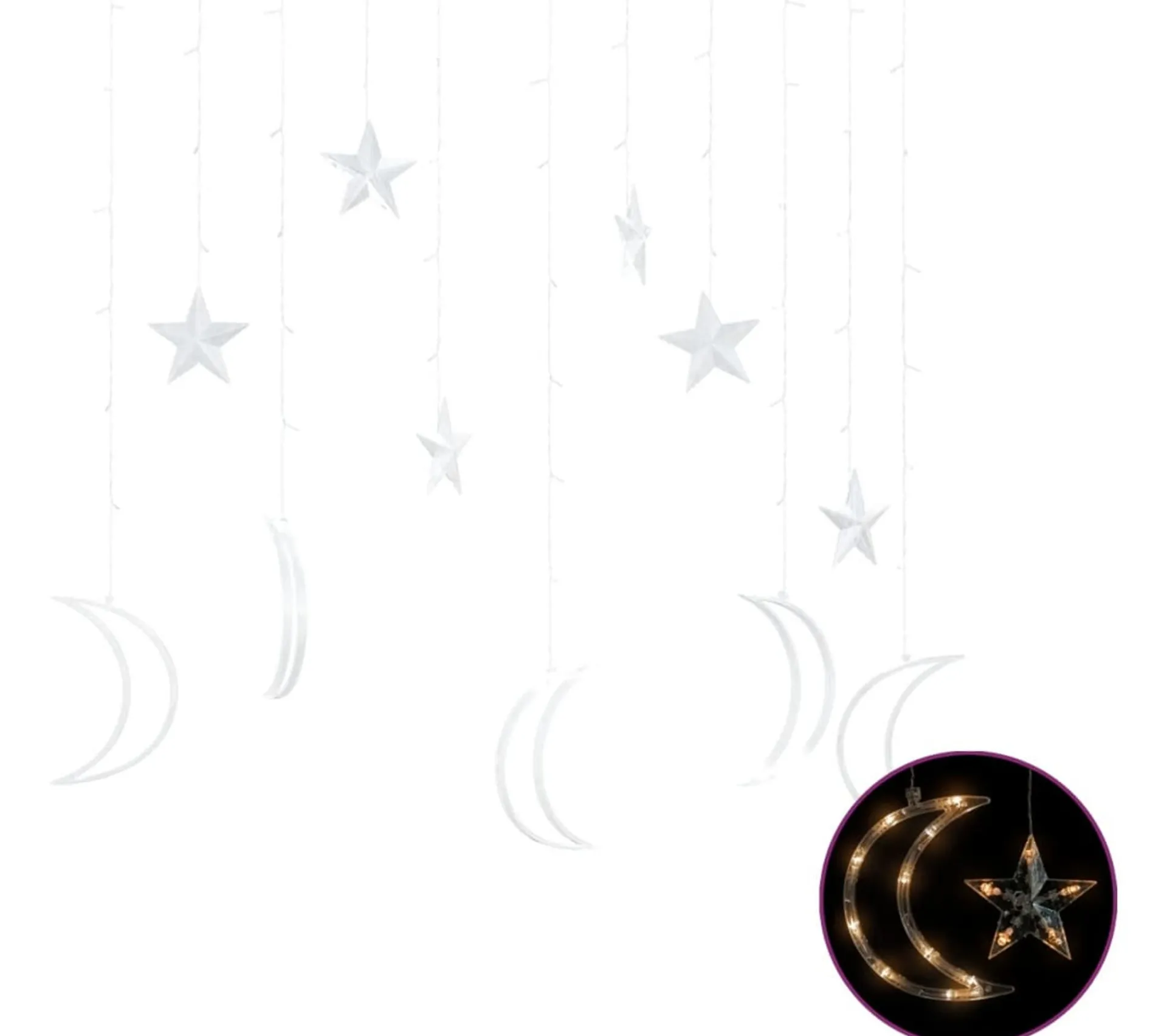 Cheap * Guirlande Lumineuse Etoile Et Lune Avec Telecommande 138 Led