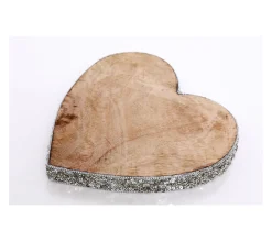 Best HEART OF THE HOME Décoration De Noël En Bois Coeur Natural - Argent