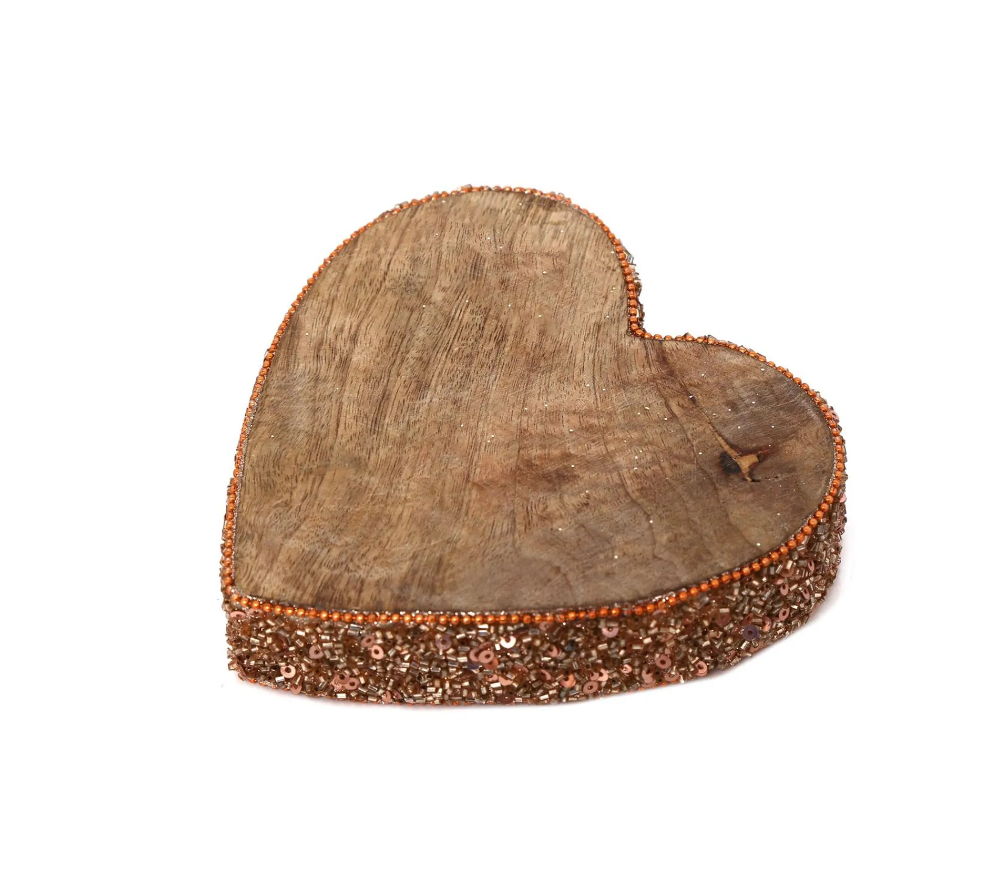 Store HEART OF THE HOME Décoration De Noël En Bois Coeur Natural - Marron Cuivre