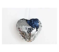 HEART OF THE HOME Guirlande Et Boule De Sapin^ Décoration Pour Sapin De Noël En Sequin Coeur - Argent
