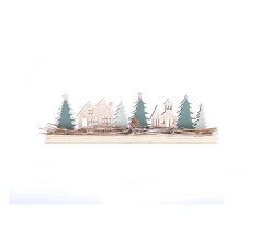 Cheap HEART OF THE HOME Décoration De Noël A Poser En Bois Maison Forest Déco - Beige Et Vert