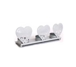 Clearance HEART OF THE HOME Photophore De Noël Coeurs Natural - 3 Bougies - Blanc