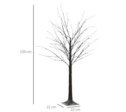 HOMCOM Sapin Et Accessoire^ Arbre Lumineux Led Aspect Enneige 96 Leds Blanc Froid