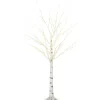 HOMCOM Sapin Et Accessoire^ Arbre Lumineux Led Bouleau H. 150 Cm 96 Leds Blanc Chaud