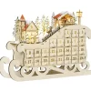 Online HOMCOM Calendrier De L'Avent Led Traineau Blanc Chaud 24 Tiroirs Beige