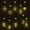 Online HOMCOM Décoration Lumineuse Led De Noël Pour Fenetre - 18 Pieces Avec Ventouses - Blanc Chaud