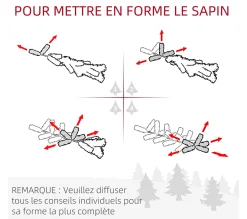 Cheap HOMCOM Lot De 4 Décorations De Noël Led - Couronne, Guirlande, 2 Sapins Avec Pots