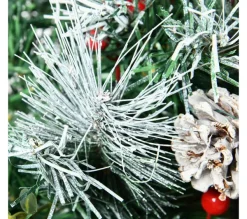 HOMCOM Sapin Et Accessoire^ Lot De 2 Sapins Lumineux Led Décores H. 78 Cm Aspect Enneige