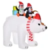 New HOMCOM Ours Polaire Gonflable Led De Noël Avec Pingouins