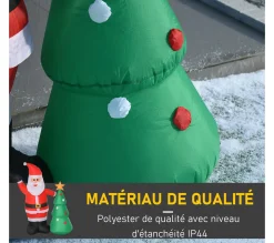 Sale HOMCOM Pere Noël Gonflable Led 1,5H M Avec Sapin Polyester Impermeable Rouge Vert