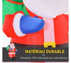 Online HOMCOM Pere Noël Gonflable Led 2,4H M Avec Hotte Polyester Impermeable Rouge