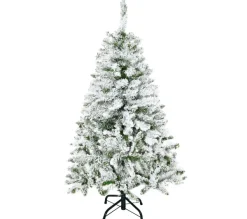HOMCOM Sapin Et Accessoire^ Sapin De Noël Artificiel Imitation Nordmann Enneige