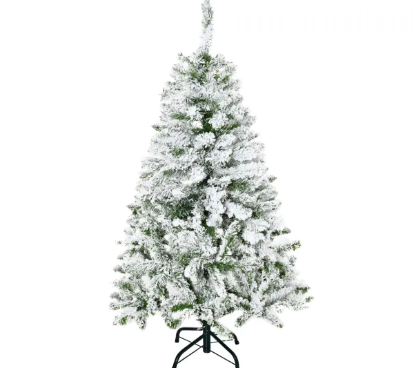 HOMCOM Sapin Et Accessoire^ Sapin De Noël Artificiel Imitation Nordmann Enneige