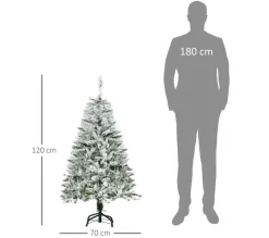 HOMCOM Sapin Et Accessoire^ Sapin De Noël Artificiel Imitation Nordmann Enneige