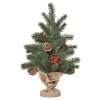 HOMCOM Sapin Et Accessoire^ Sapin De Noël Artificiel De Table Bureau H. 50 Cm Avec Décorations
