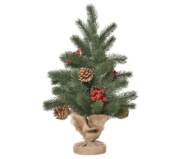 HOMCOM Sapin Et Accessoire^ Sapin De Noël Artificiel De Table Bureau H. 50 Cm Avec Décorations