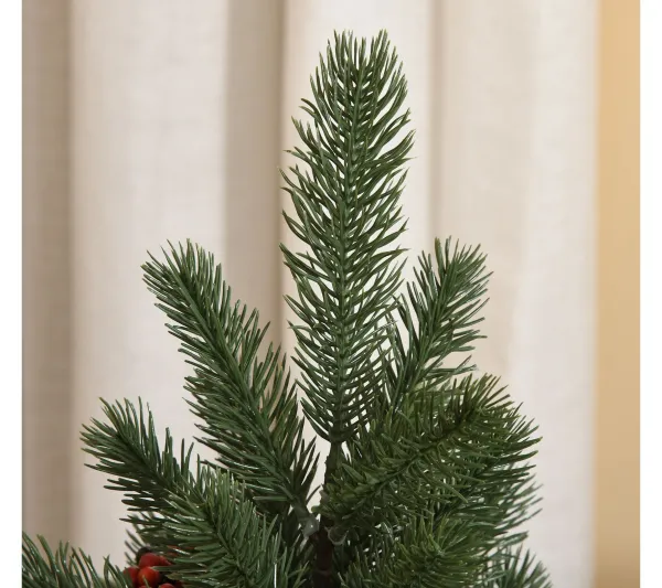 HOMCOM Sapin Et Accessoire^ Sapin De Noël Artificiel De Table Bureau H. 50 Cm Avec Décorations