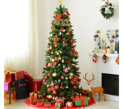 HOMCOM Sapin Et Accessoire^ Sapin De Noël Artificiel Imitation Nordmann