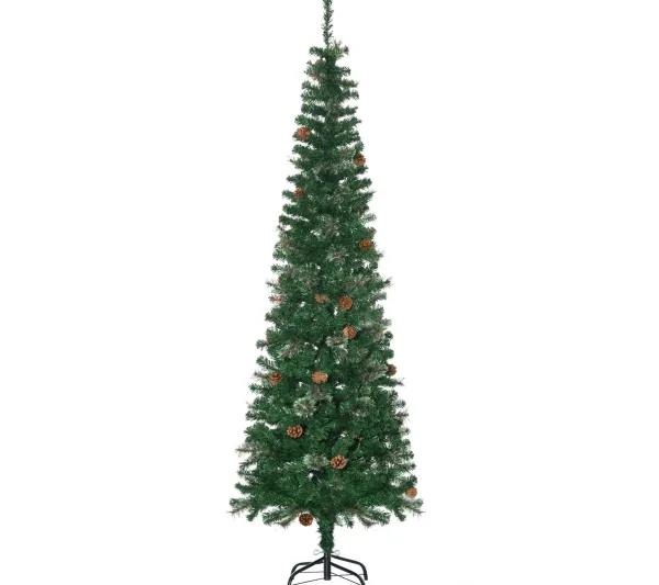 HOMCOM Sapin Et Accessoire^ Sapin De Noël Artificiel 556 Branches 42 Pommes De Pin Inclus