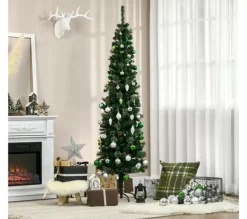 HOMCOM Sapin Et Accessoire^ Sapin De Noël Artificiel 556 Branches 42 Pommes De Pin Inclus