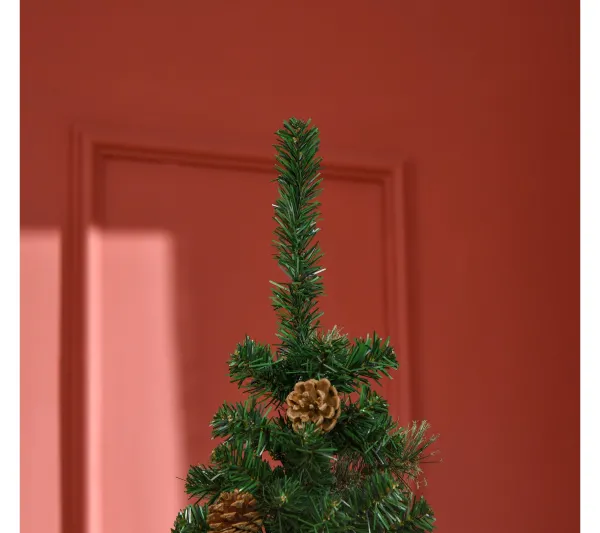HOMCOM Sapin Et Accessoire^ Sapin De Noël Artificiel 556 Branches 42 Pommes De Pin Inclus