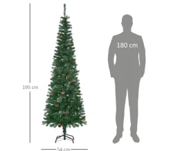HOMCOM Sapin Et Accessoire^ Sapin De Noël Artificiel 556 Branches 42 Pommes De Pin Inclus