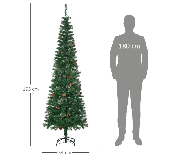 HOMCOM Sapin Et Accessoire^ Sapin De Noël Artificiel 556 Branches 42 Pommes De Pin Inclus