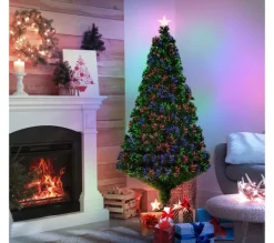 HOMCOM Sapin Et Accessoire^ Sapin De Noël Artificiel Lumineux Vert H. 150 Cm