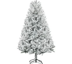 HOMCOM Sapin Et Accessoire^ Sapin De Noël Artificiel Enneige 112 X 180H Cm 521 Branches Pines Imitation Nordmann