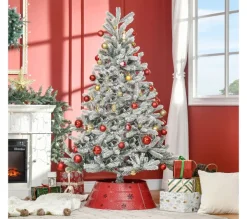 HOMCOM Sapin Et Accessoire^ Sapin De Noël Artificiel Enneige 112 X 180H Cm 521 Branches Pines Imitation Nordmann
