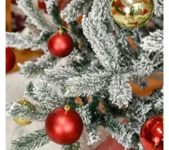 HOMCOM Sapin Et Accessoire^ Sapin De Noël Artificiel Enneige 112 X 180H Cm 521 Branches Pines Imitation Nordmann