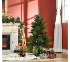 HOMCOM Sapin Et Accessoire^ Sapin De Noël Artificiel Grand Realisme Pied Support Inclus