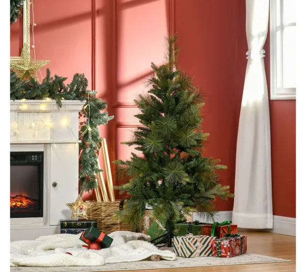 HOMCOM Sapin Et Accessoire^ Sapin De Noël Artificiel Grand Realisme Pied Support Inclus