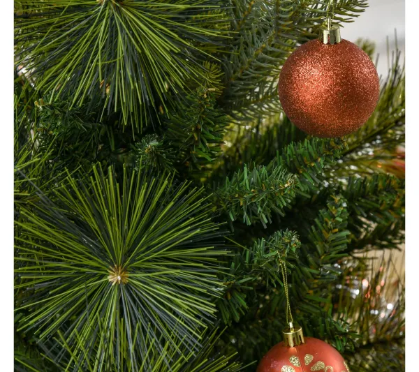 HOMCOM Sapin Et Accessoire^ Sapin De Noël Artificiel Grand Realisme Pied Support Inclus