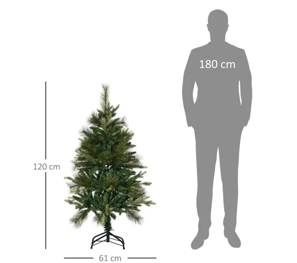 HOMCOM Sapin Et Accessoire^ Sapin De Noël Artificiel Grand Realisme Pied Support Inclus