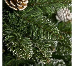 HOMCOM Sapin Et Accessoire^ Sapin De Noël Artificiel Nordmann Aspect Enneige Pommes De Pin
