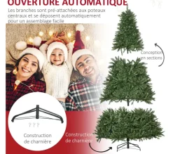 HOMCOM Sapin Et Accessoire^ Sapin De Noël Artificiel Led X 700 Blanc Chaud