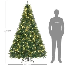 HOMCOM Sapin Et Accessoire^ Sapin De Noël Artificiel Led X 700 Blanc Chaud