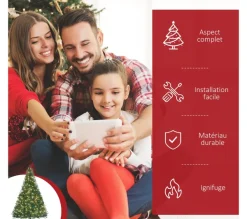 HOMCOM Sapin Et Accessoire^ Sapin De Noël Artificiel Led X 700 Blanc Chaud